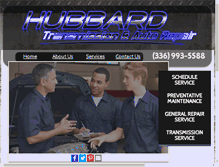 Tablet Screenshot of hubbardtransmission.com